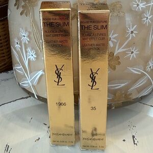 Yves Saint Laurent The Slim Leather-Matte Lipstick (1966 & 35) - Gold Packaging